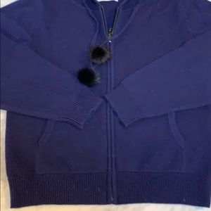 Max & Moi Cashmere zip front with hood sweater